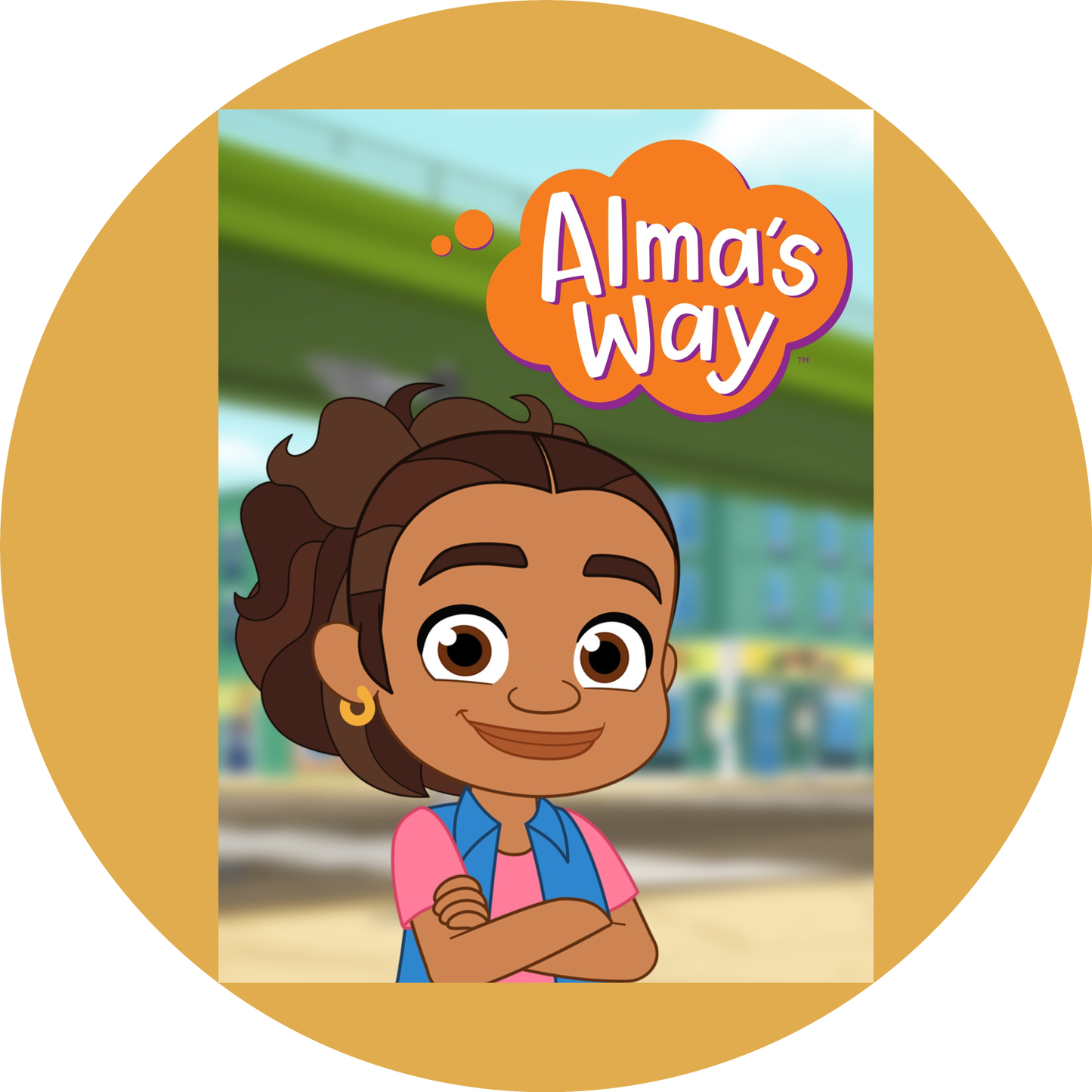 Alma's Way Alma Smiling Edible Cake Topper Image ABPID55317