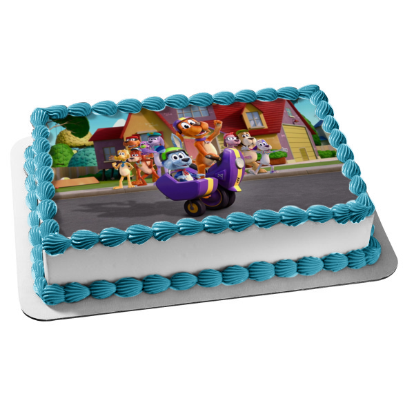 Go, Dog. Go! Pup Tag and Scooch Pooch Edible Cake Topper Image ABPID55375