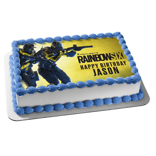 Tom Clancy's Rainbow 6 FPS Video Game Edible Cake Topper Image ABPID55382