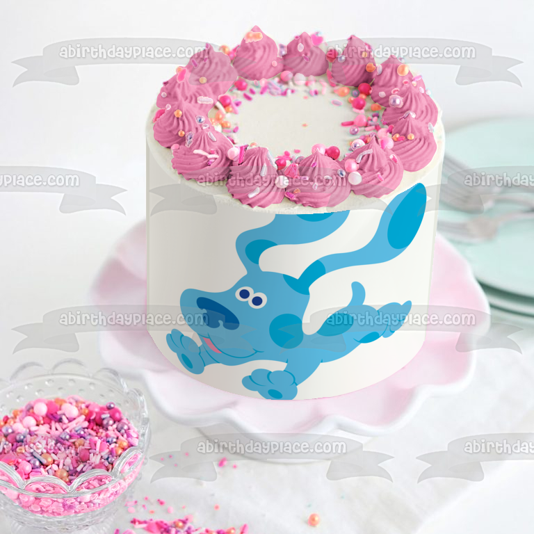 Blues Clues and a White Background Edible Cake Topper Image ABPID07049