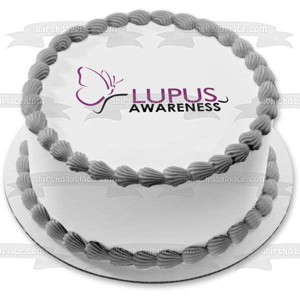 Lupus Awareness Logo and a White Background Systemic Lupus Erythematosus Edible Cake Topper Image ABPID07076