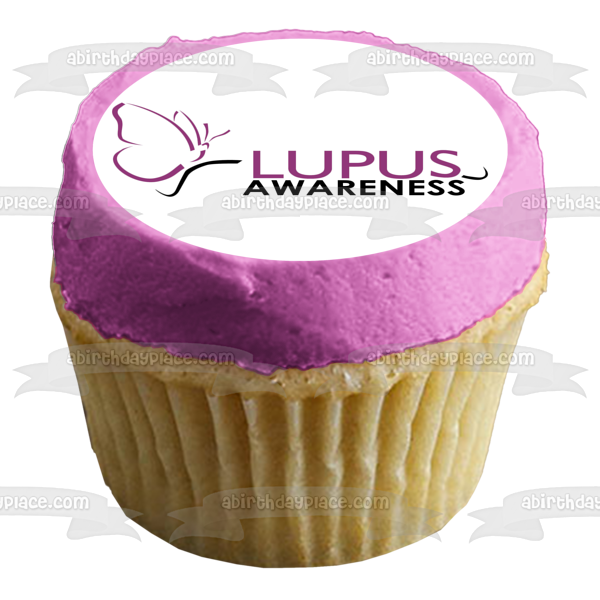 Lupus Awareness Logo and a White Background Systemic Lupus Erythematosus Edible Cake Topper Image ABPID07076