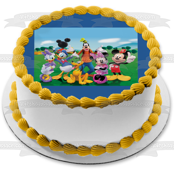 Mickey Mouse Clubhouse Minnie Mouse Goofy Plutón Pato Donald y Daisy Duck Adorno comestible para tarta Imagen ABPID07138 