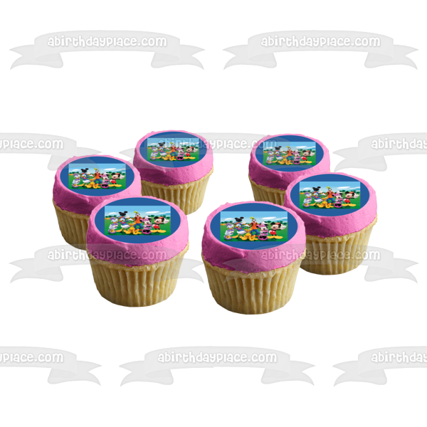 Mickey Mouse Clubhouse Minnie Mouse Goofy Plutón Pato Donald y Daisy Duck Adorno comestible para tarta Imagen ABPID07138 