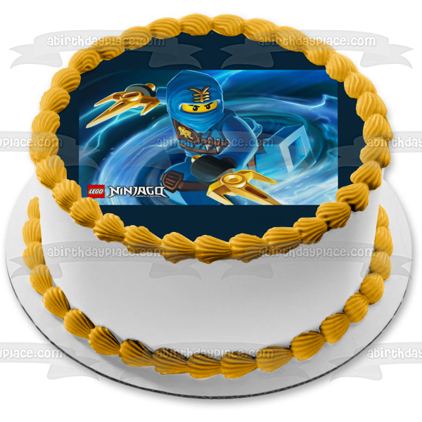 LEGO Ninjago Logo Ninjago azul Jay Walker Maestro elemental Imagen comestible para decoración de tarta ABPID07142 