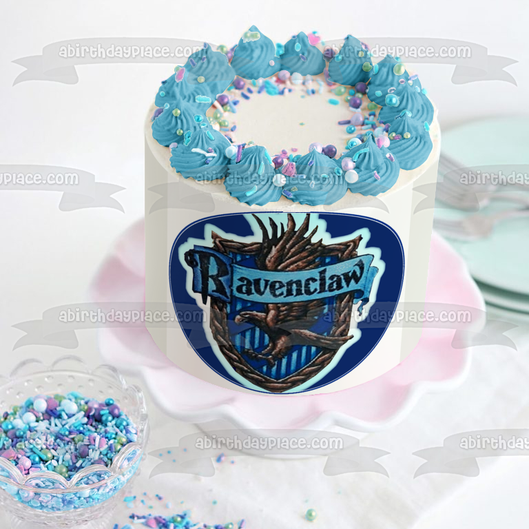 Adorno comestible para tarta con emblema de águila de Harry Potter Ravenclaw, imagen ABPID07307 