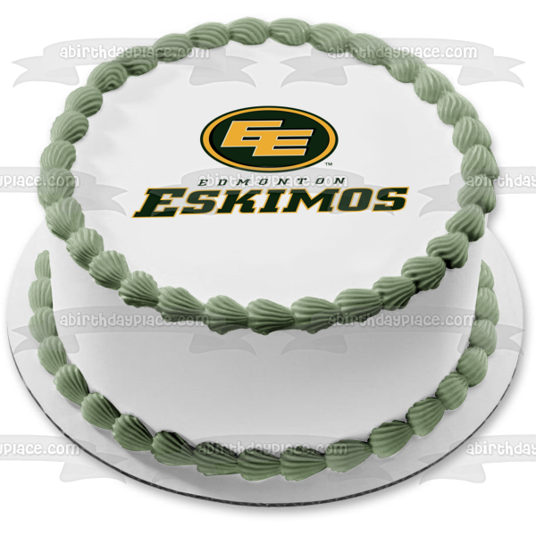 Edmonton Eskimos 2016 Logo Canadian Football League Edible Cake Topper Image ABPID07157