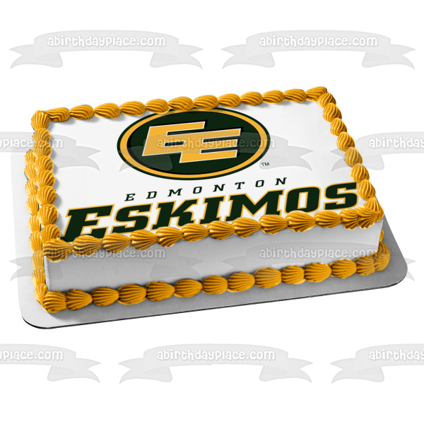 Edmonton Eskimos 2016 Logo Canadian Football League Edible Cake Topper Image ABPID07157