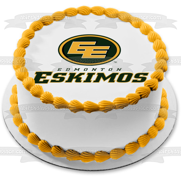 Edmonton Eskimos 2016 Logo Canadian Football League Edible Cake Topper Image ABPID07157