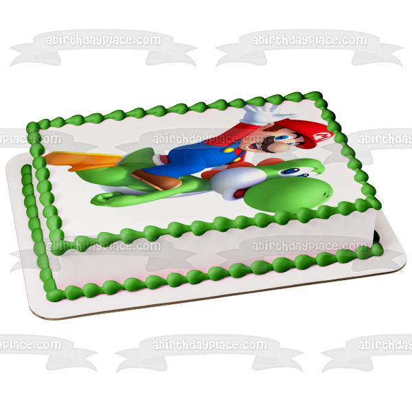 Imagen comestible para tarta de Super Mario Brothers montando a Yoshi ABPID07320 