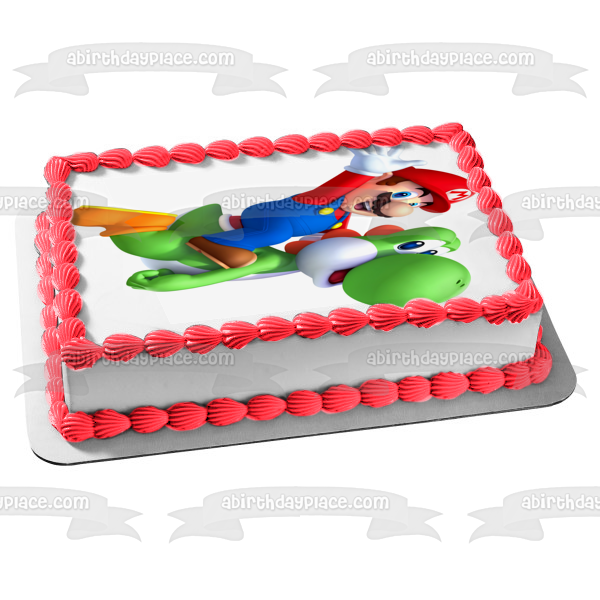 Imagen comestible para tarta de Super Mario Brothers montando a Yoshi ABPID07320 