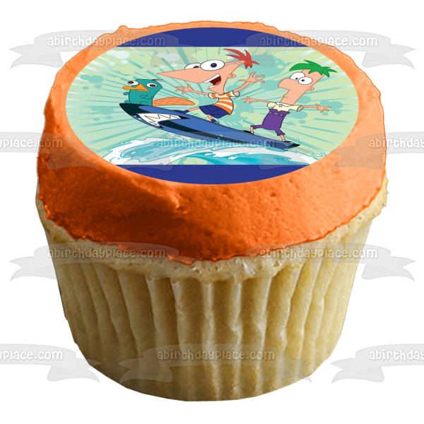 Phineas and Ferb Phineas Flynn Ferb Fletcher and  Perry the Platypus Edible Cake Topper Image ABPID07325