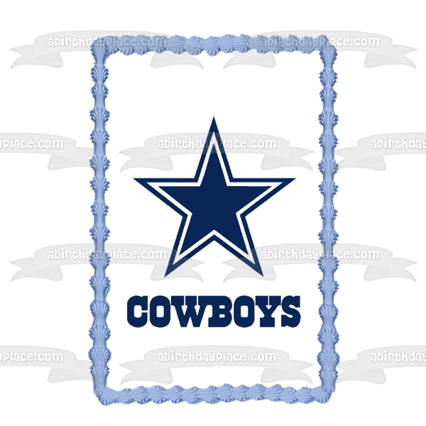 Dallas Cowboys 1964-presente Logotipo Estrellas NFL Imagen comestible para decoración de tarta ABPID07170 