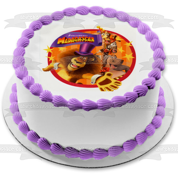 Madagascar Alex Gloria Melman and Marty Edible Cake Topper Image ABPID07173