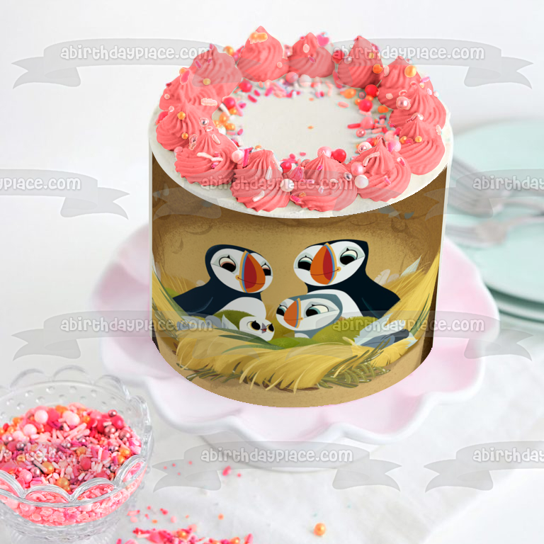 Imagen comestible para tarta de Puffin Rock Oona Baba y arcoíris ABPID07327 