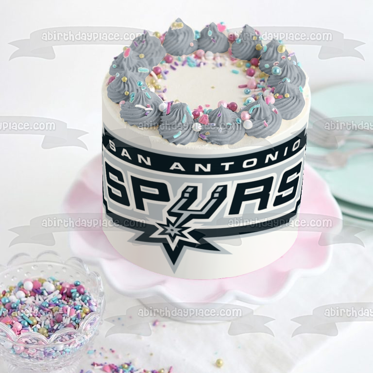 San Antonio Spurs 2018 Logo NBA Edible Cake Topper Image ABPID07181