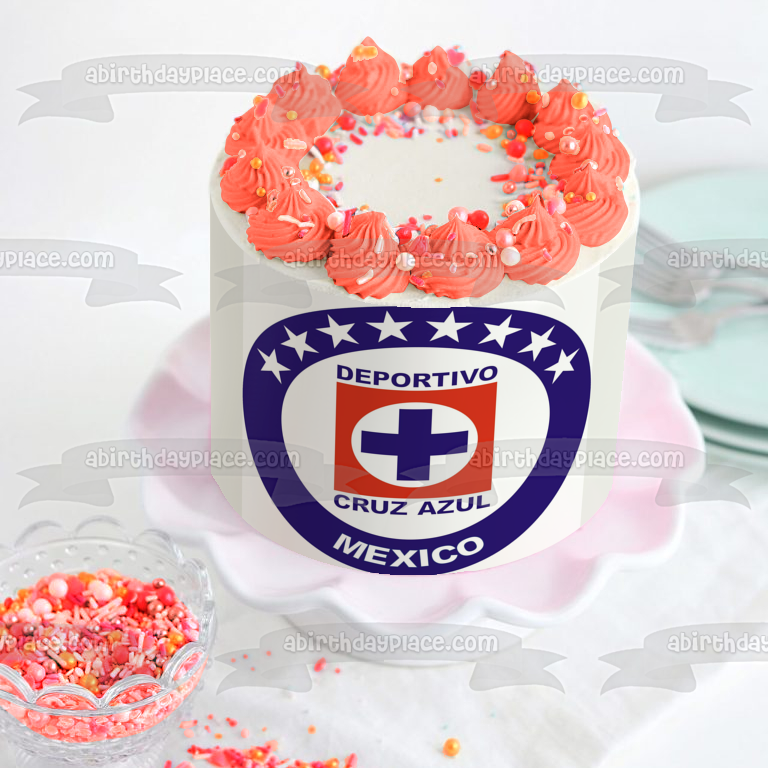 Deportivo Cruz Azul Mexico Logo Soccer Club Mexican Football Club Edible Cake Topper Imagen ABPID07186 