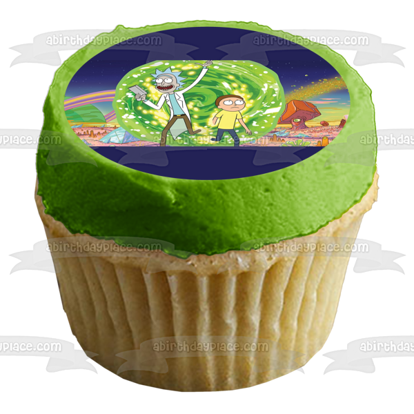 Rick y Morty Temporada 4 Rick Sanchez y Morty Smith Rocket League Adorno comestible para tarta Imagen ABPID07337 