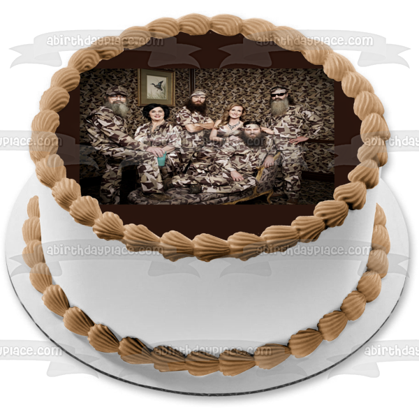 Duck Dynasty Robertson Family Duck Commander Camuflaje Decoración comestible para tarta imagen ABPID07192 