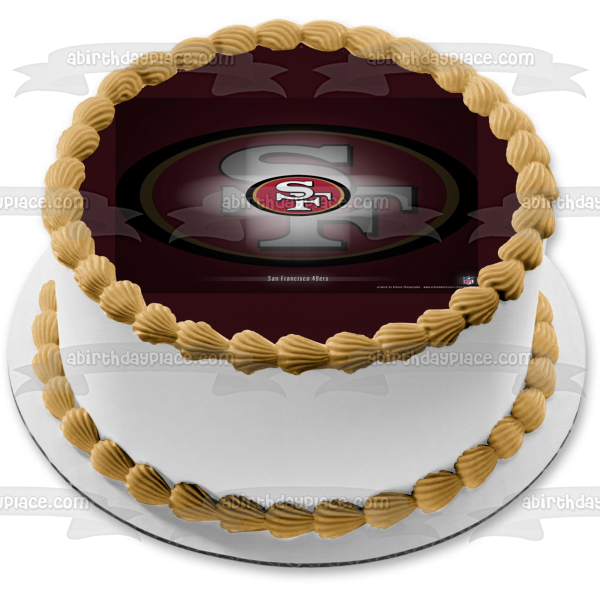 Imagen comestible para tarta con logotipo de los San Francisco 49ers de 2009 hasta la actualidad, ABPID07198 