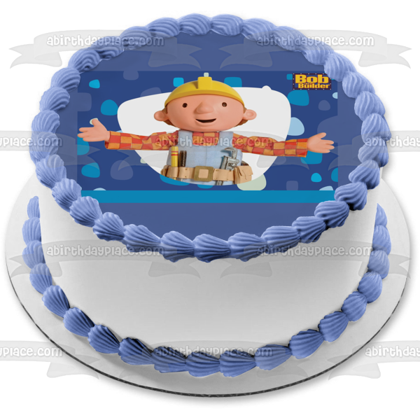 Bob the Builder Tool Belt and a Construction Hat Edible Cake Topper Image ABPID07357