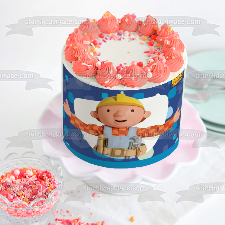 Bob the Builder Tool Belt and a Construction Hat Edible Cake Topper Image ABPID07357