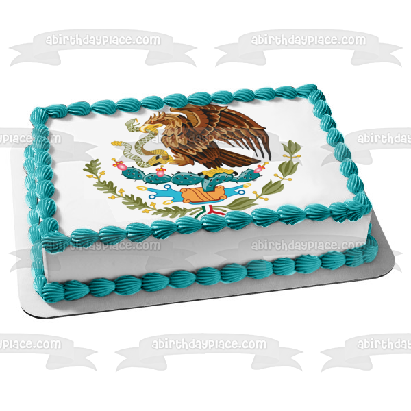 Imagen comestible para tarta con escudo nacional de la bandera mexicana ABPID07361 