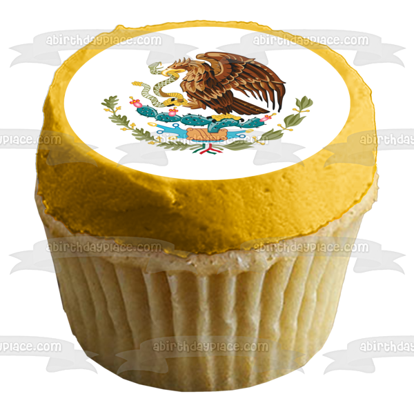 Imagen comestible para tarta con escudo nacional de la bandera mexicana ABPID07361 