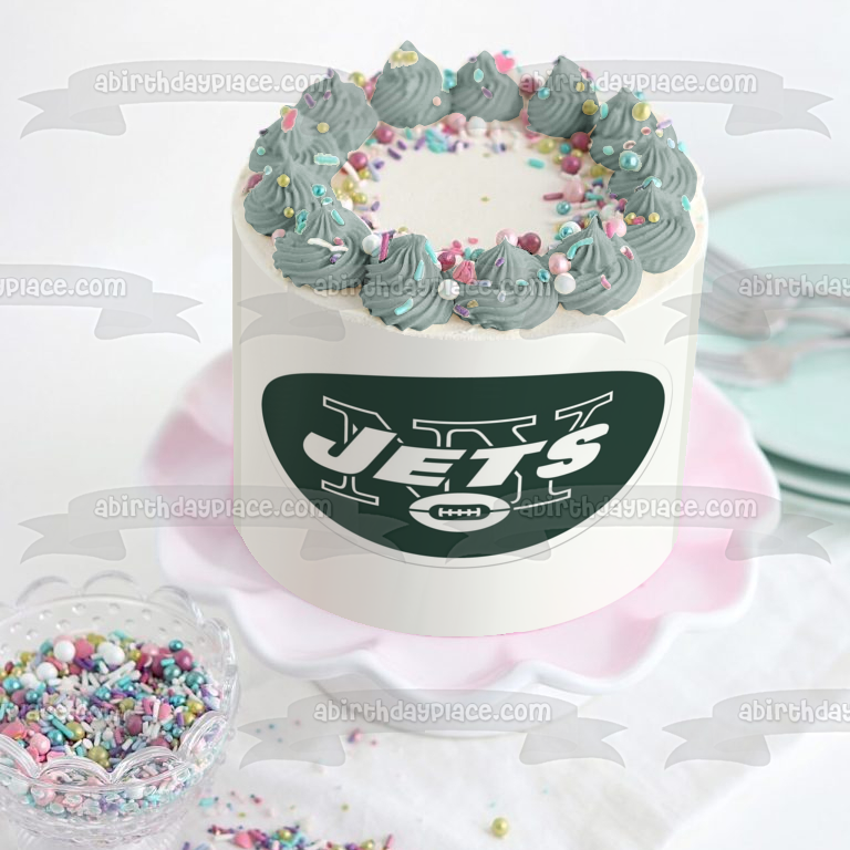 NFL Football Logos Green Football Fields Miami Dolphins and the New York  Jets Edible Cupcake Topper Images ABPID06688