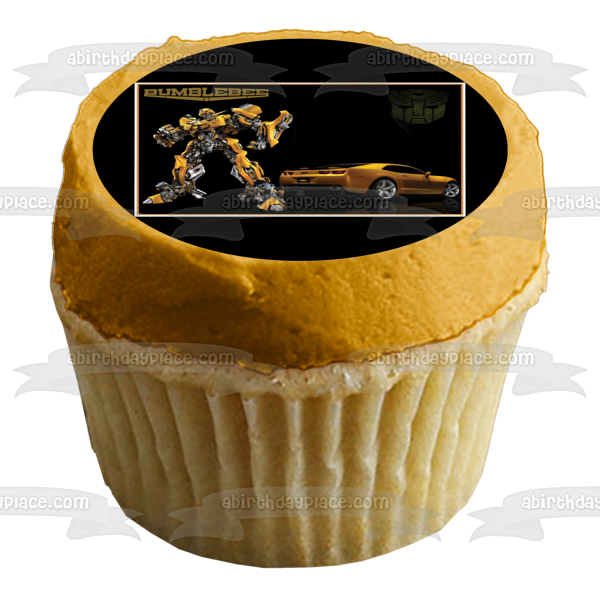 Transformers Bumblebee Autobot Goldwheels Chevy Edible Cake Topper Image ABPID07236