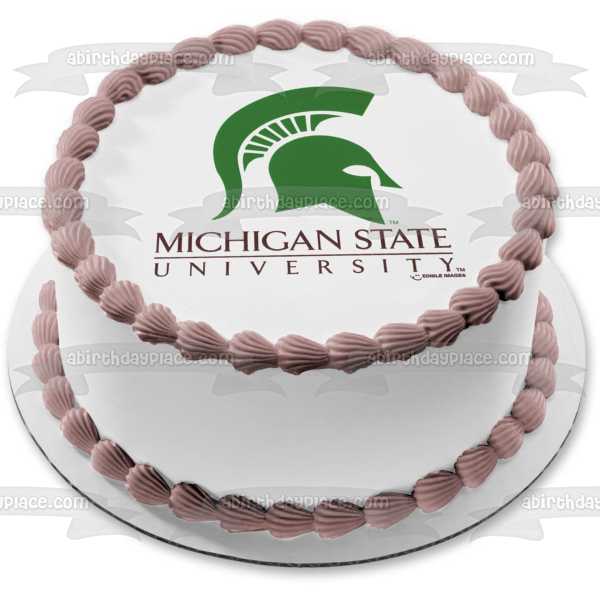 Imagen comestible para tarta con logotipo de los Spartans de la Universidad Estatal de Michigan ABPID07264 