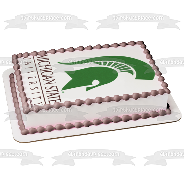 Imagen comestible para tarta con logotipo de los Spartans de la Universidad Estatal de Michigan ABPID07264 