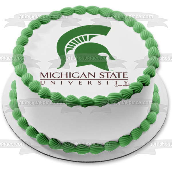 Imagen comestible para tarta con logotipo de los Spartans de la Universidad Estatal de Michigan ABPID07264 