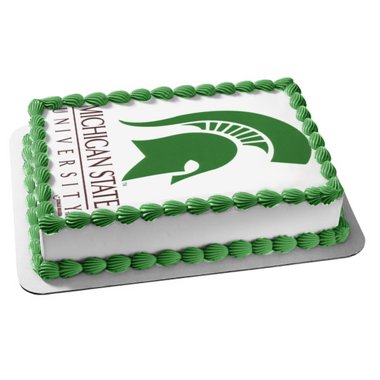 Imagen comestible para tarta con logotipo de los Spartans de la Universidad Estatal de Michigan ABPID07264 