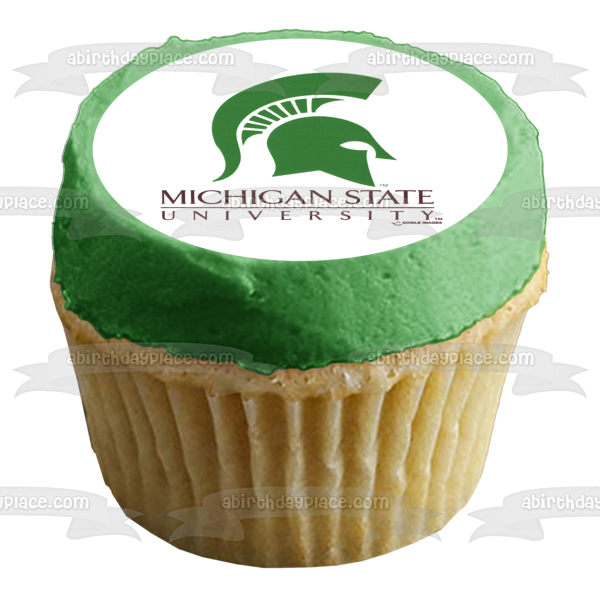 Imagen comestible para tarta con logotipo de los Spartans de la Universidad Estatal de Michigan ABPID07264 