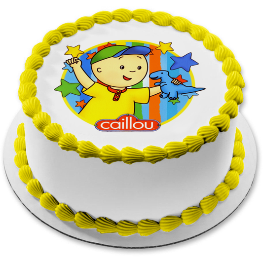 Imagen de decoración comestible para tarta con el logotipo de PBS Caillou, estrellas y desaliñado, ABPID07268 