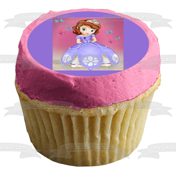 Sofia the First Butterflies Edible Cake Topper Image ABPID07271