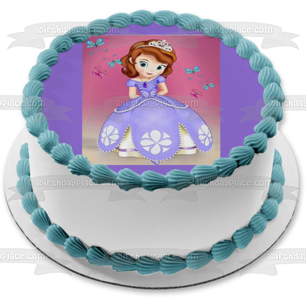 Sofia the First Butterflies Edible Cake Topper Image ABPID07271