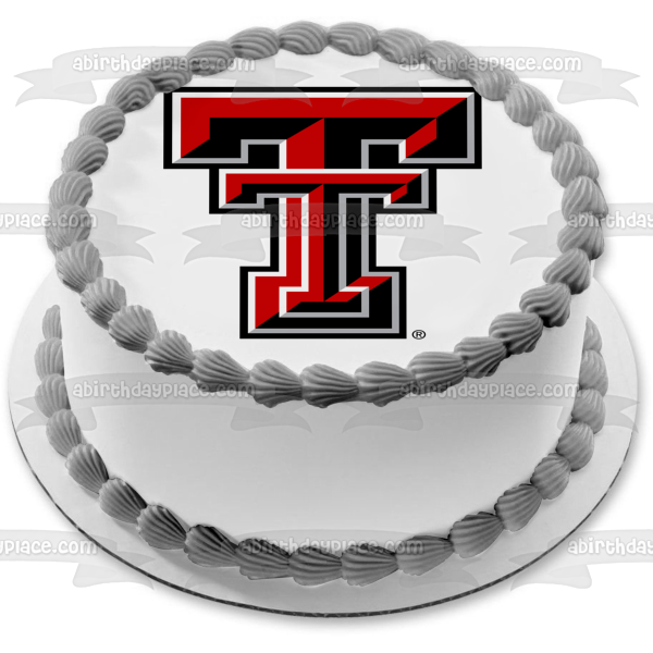 Texas Tech University Logo NCAA Edible Cake Topper Image ABPID07607