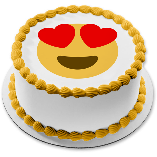 Imagen comestible para decoración de tarta con corazones emoji de amor ABPID07608 