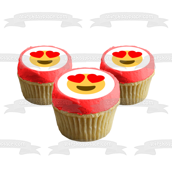 Imagen comestible para decoración de tarta con corazones emoji de amor ABPID07608 