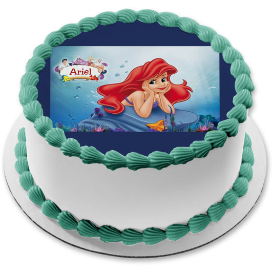 The Little Mermaid Ariel Ursula Flounder Sebastian King Triton and Prince Eric Edible Cake Topper Image ABPID07469