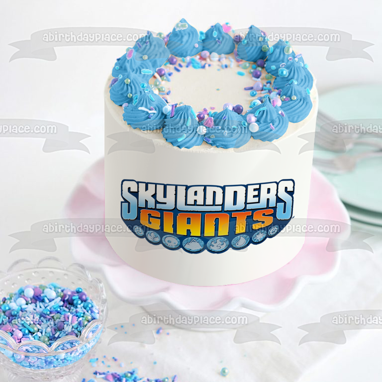 Imagen comestible para decoración de tarta con el logotipo de los Gigantes de Skylanders ABPID07622 