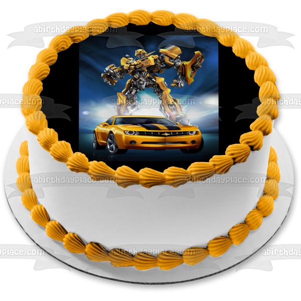 Transformers Bumblebee Autobot y Goldwheels Chevy Car decoración comestible para tarta imagen ABPID07495 