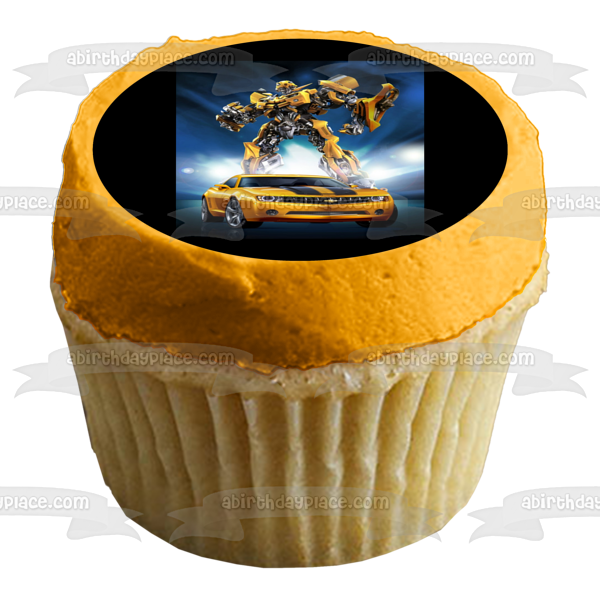 Transformers Bumblebee Autobot y Goldwheels Chevy Car decoración comestible para tarta imagen ABPID07495 