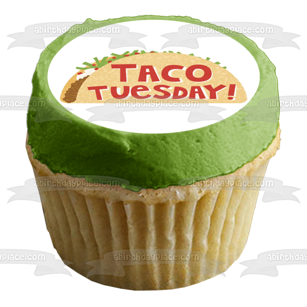 Taco Tuesday Cartoon Taco Edible Cake Topper Image ABPID07646