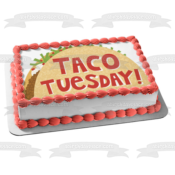 Taco Tuesday Cartoon Taco Edible Cake Topper Image ABPID07646