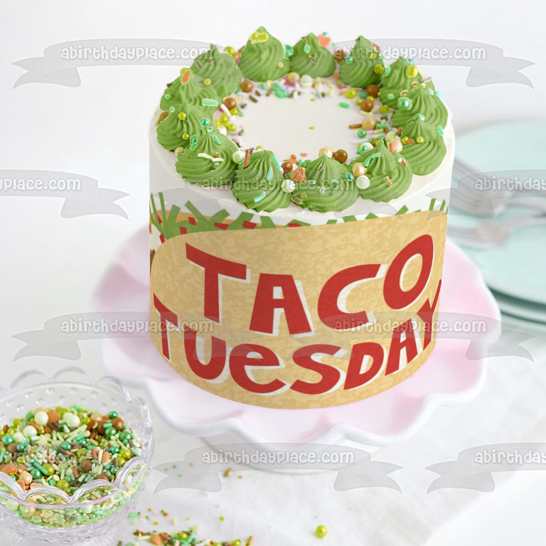 Taco Tuesday Cartoon Taco Edible Cake Topper Image ABPID07646