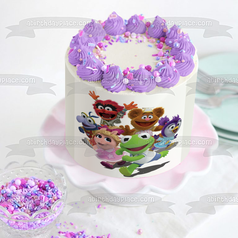 Muppet Babies Kermit Miss Piggy Gonzo Animal Fozzie Bear y Summer Edible Cake Topper Imagen ABPID07510 