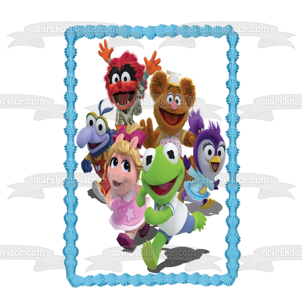 Muppet Babies Kermit Miss Piggy Gonzo Animal Fozzie Bear y Summer Edible Cake Topper Imagen ABPID07510 